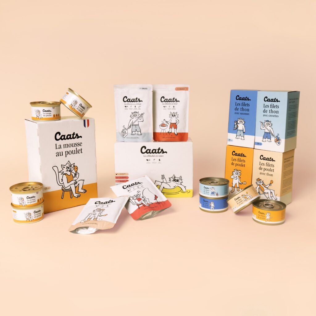 Les sachets et boîtes de la gamme humide Caats